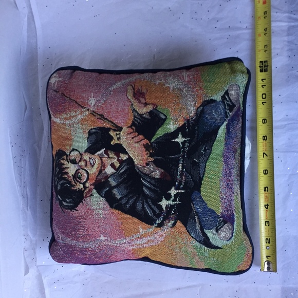 Harry Potter Wizard Wand Vintage Square Throw Pillow 12 x 12 Needlepoint design. - Picture 13 of 16